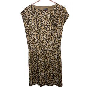Vince Camuto Women's Leopard Print Sleeveless Dress Size 8 Brown/Beige